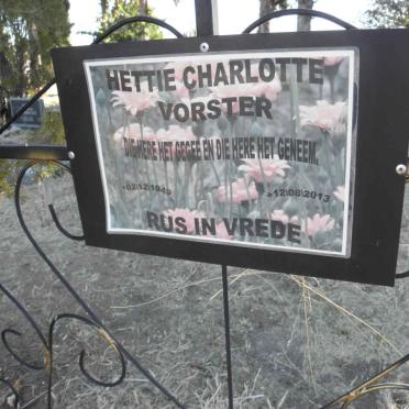 VORSTER Hettie Charlotte 1949-2013