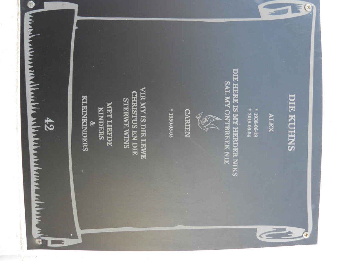 KUHN Alex 1938-2015 &amp; Carien 1950-