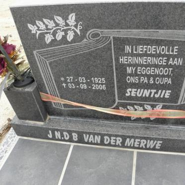 MERWE J.N.D.B., van der 1925-2006