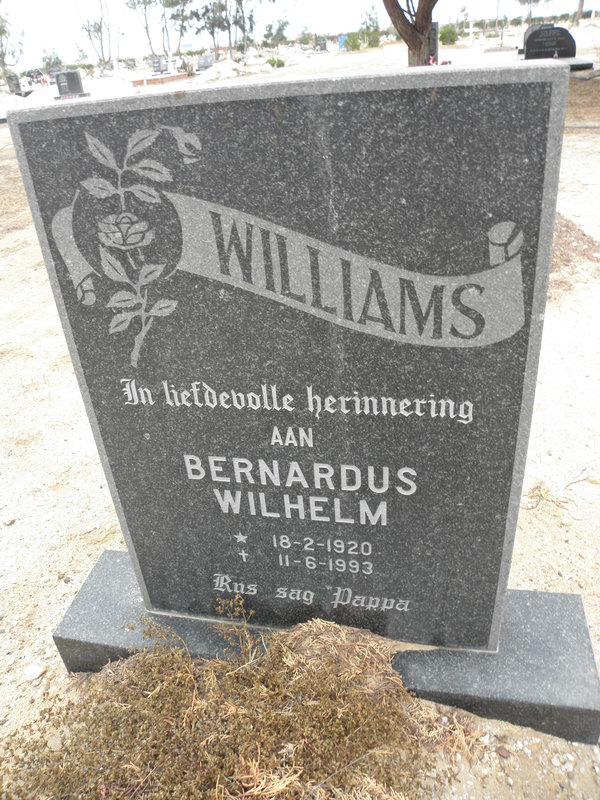 WILLIAMS Bernardus Wilhelm 1920-1993