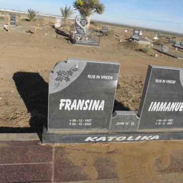 KATOLIKA Immanuel 1921-2003 &amp; Fransina 1927-2002