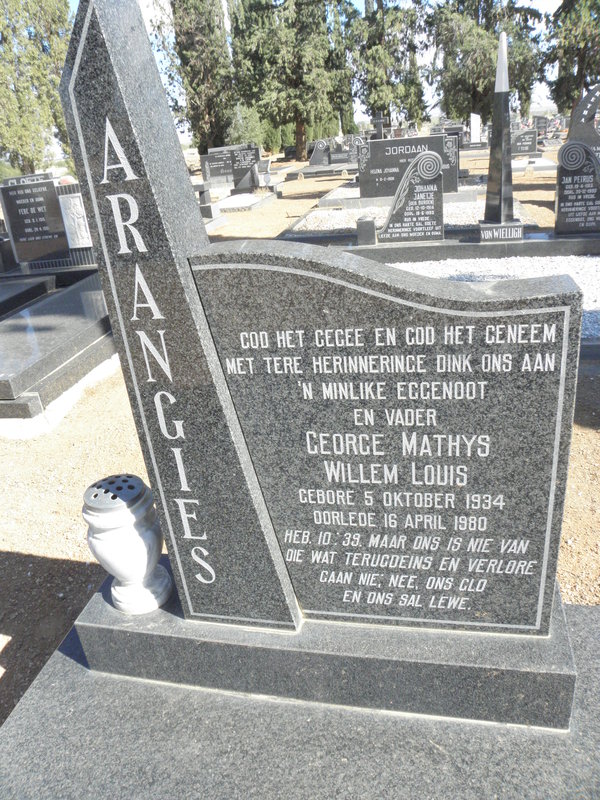 ARANGIES George Mathys Willem Louis 1934-1980