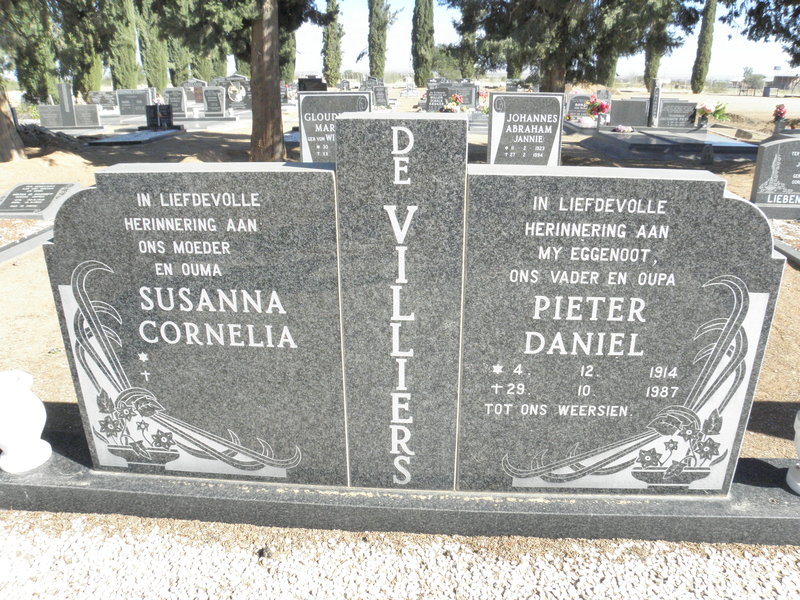 VILLIERS Pieter Daniel, de 1914-1987 &amp; Susanna Cornelia
