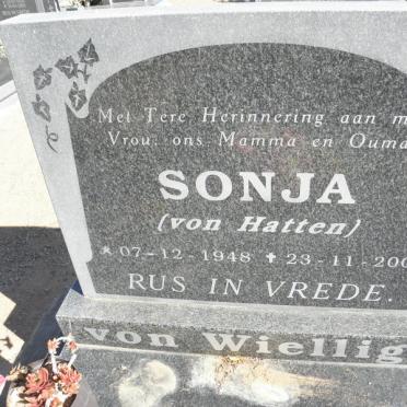 WIELLIGH Sonja, von nee VON HATTEN 1948-2009
