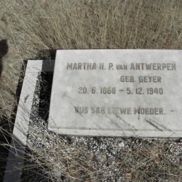 ANTWERPEN Martha H.P., van nee GEYER 1868-1940