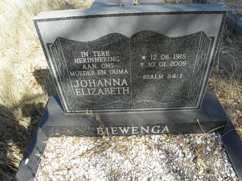 BIEWENGA Johanna Elizabeth 1918-2005