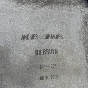 BRUYN Andries Johannes, du 1907-2000