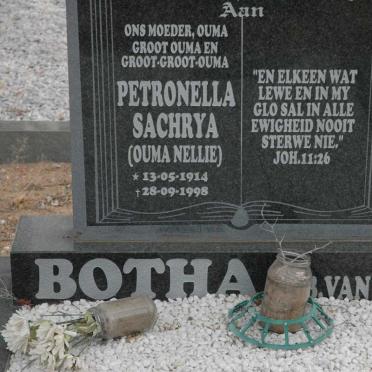 BOTHA Petronella Sachrya nee VAN WYK 1914-1998