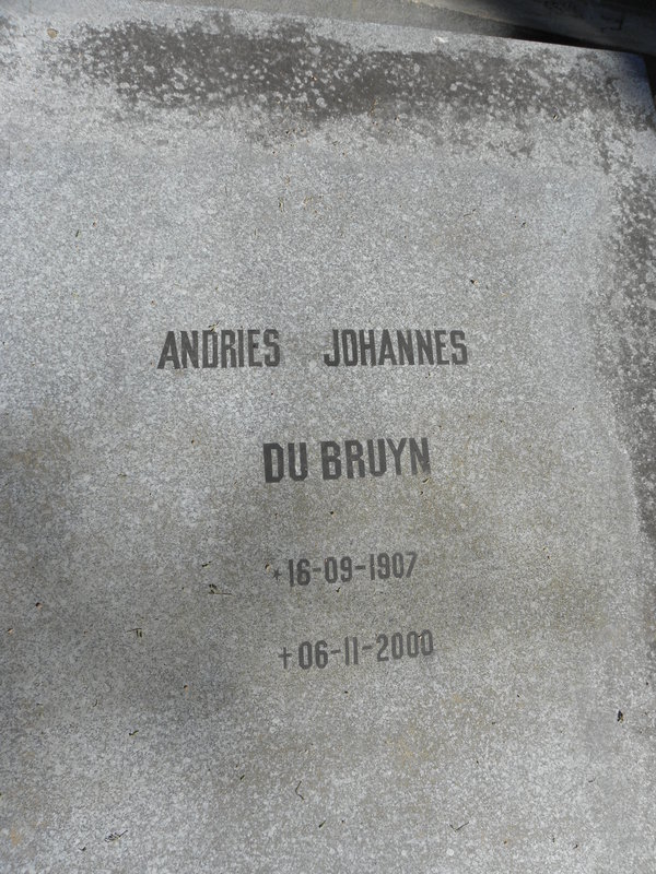 BRUYN Andries Johannes, du 1907-2000