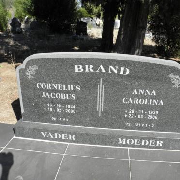 BRAND Cornelius Jacobus 1924-2006 &amp; Anna Carolina 1930-2006