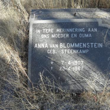 BLOMMENSTEIN Anna, van nee STEENKAMP 1907-1967