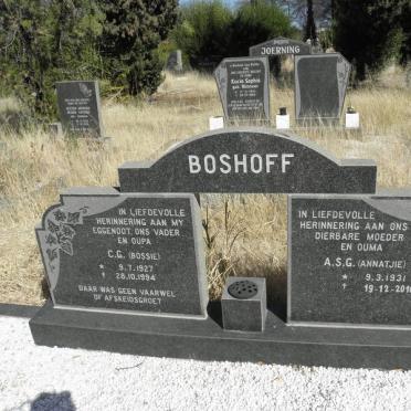 BOSHOFF C.G. 1927-1994 &amp; A.S.G. 1931-2010