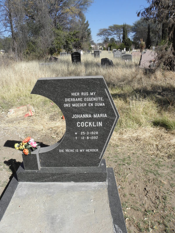 COCKLIN Johanna Maria 1928-1992