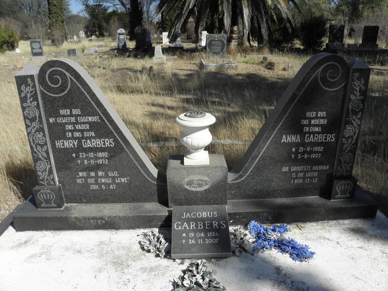 GARBERS Henry 1892-1972 &amp; Anna 1902-1997 :: GARBERS Jacobus 1926-2007
