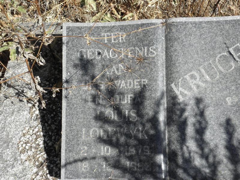 KRUGER Louis Lodewyk 1879-1982