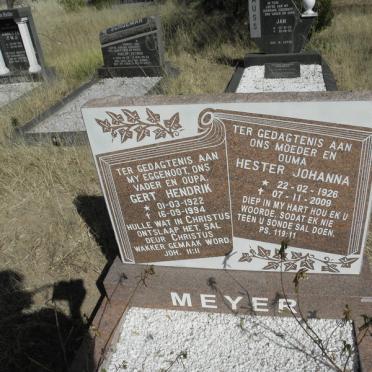 MEYER Gert Hendrik 1922-1994 &amp; Hester Johanna 1926-2009