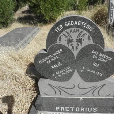 PRETORIUS Kalie 1931-1995 &amp; Ria 1935-