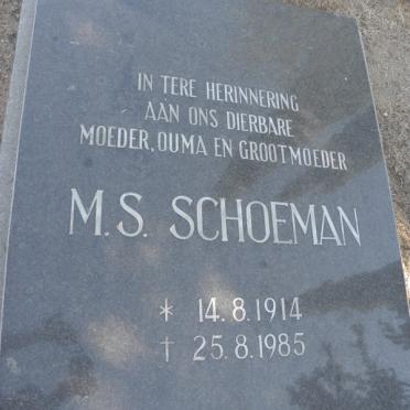 SCHOEMAN M.S. 1914-1985