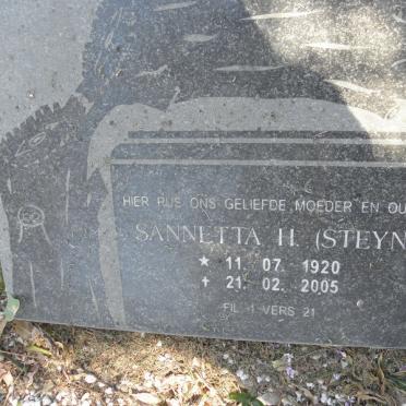 ? Sannetta H. nee STEYN 1920-2005