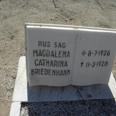 BRIEDENHANN Magdalena Catharina 1926-1928
