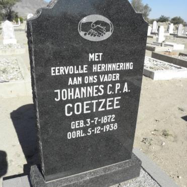 COETZEE Johannes C.P.A. 1872-1938