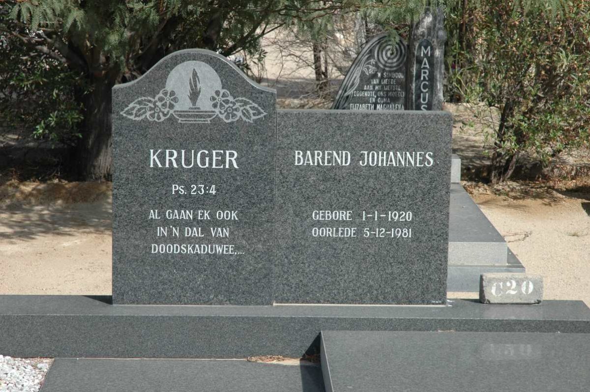 KRUGER Barend Johannes 1920-1981