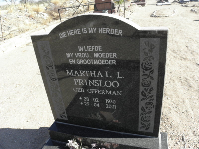 PRINSLOO Martha L.L. nee OPPERMAN 1930-2001