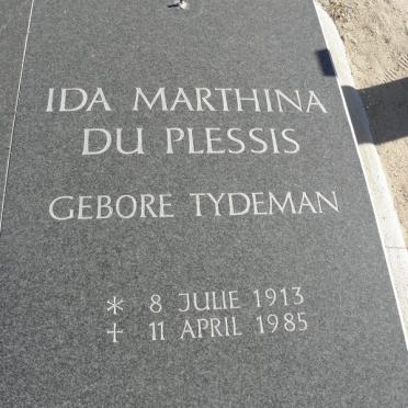 PLESSIS Ida Marthina, du 1913-1985