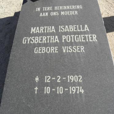 POTGIETER Martha Isabella Gysbertha nee VISSER 1902-1974