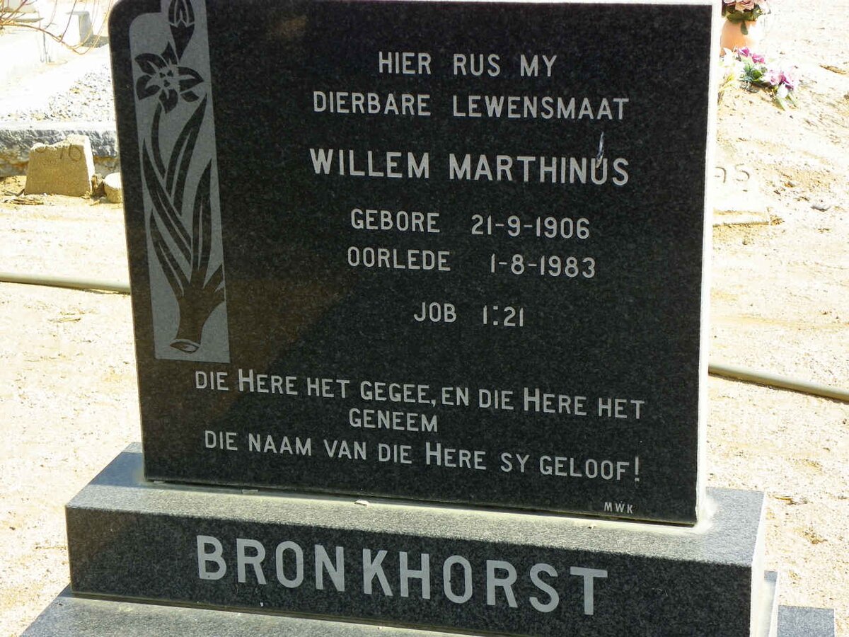 BRONKHORST Willem Marthinus 1906-1983