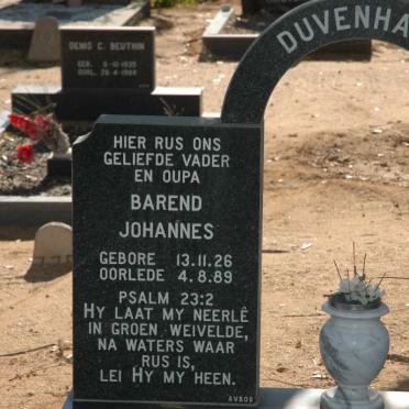 DUVENHAGE Barend Johannes 1926-1989