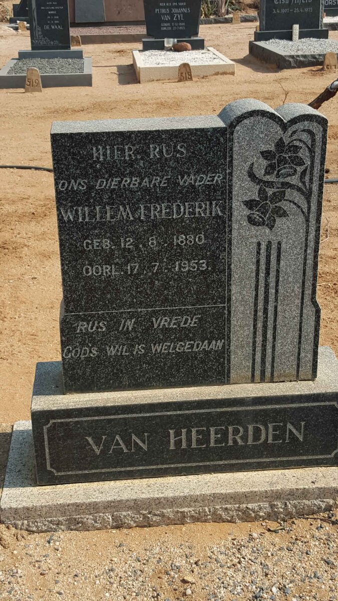 HEERDEN Willem Frederik, van 1880-1953