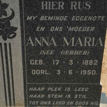 HEERDEN Anna Maria, van nee GERBER 1882-1950
