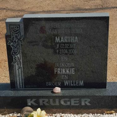 KRUGER Martha 1917-2006 :: KRUGER Frikkie :: KRUGER Willem