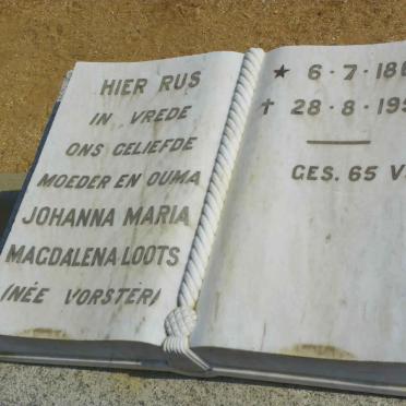 LOOTS Roelof Andries 1863-1945 &amp; Johanna Maria Magdalena VORSTER 1867-1950