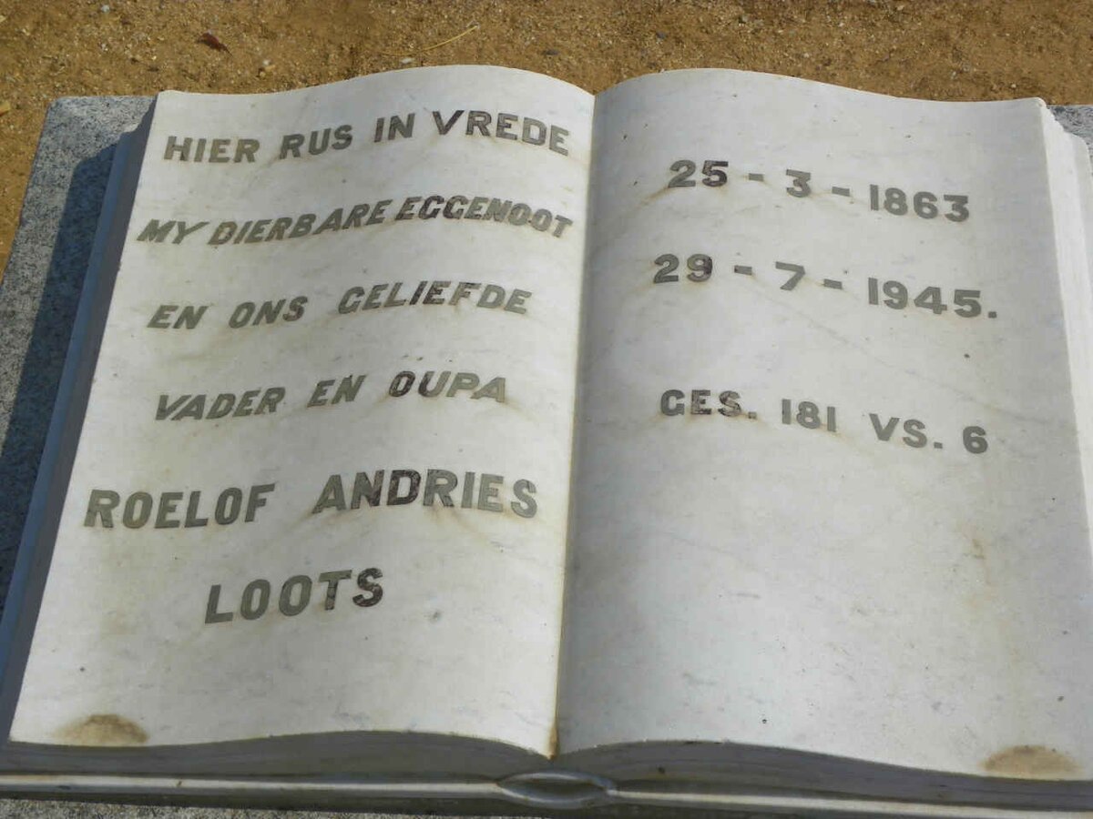 LOOTS Roelof Andries 1863-1945