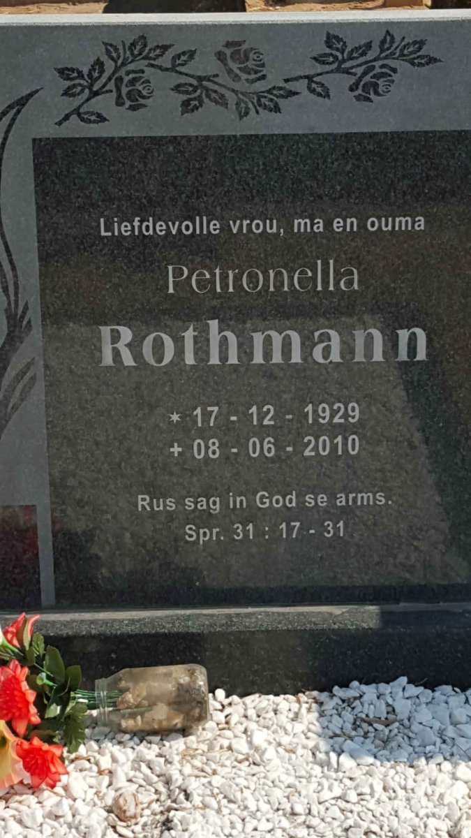ROTHMANN Petronella 1929-2010