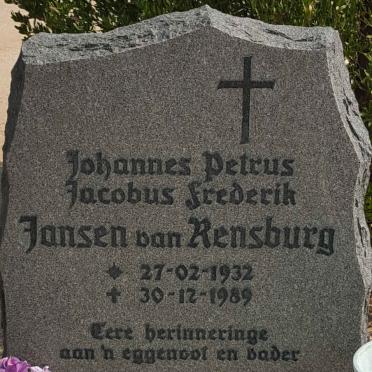 RENSBURG Johannes Petrus Jacobus Frederik, Jansen van 1932-1989