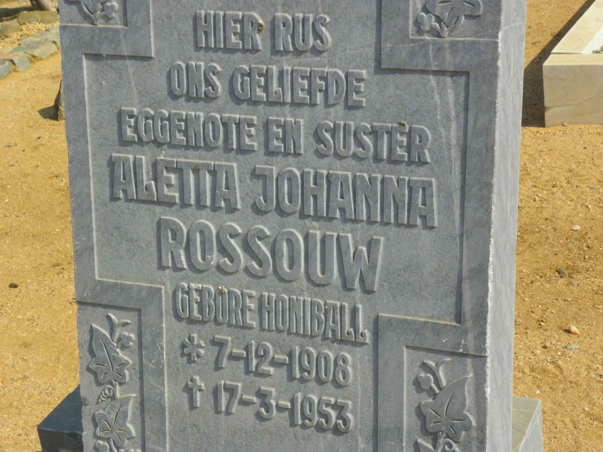 ROSSOUW Aletta Johanna nee HONIBALL 1908-1953