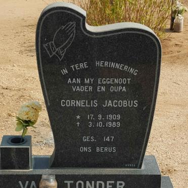 TONDER Cornelis Jacobus, van 1909-1989