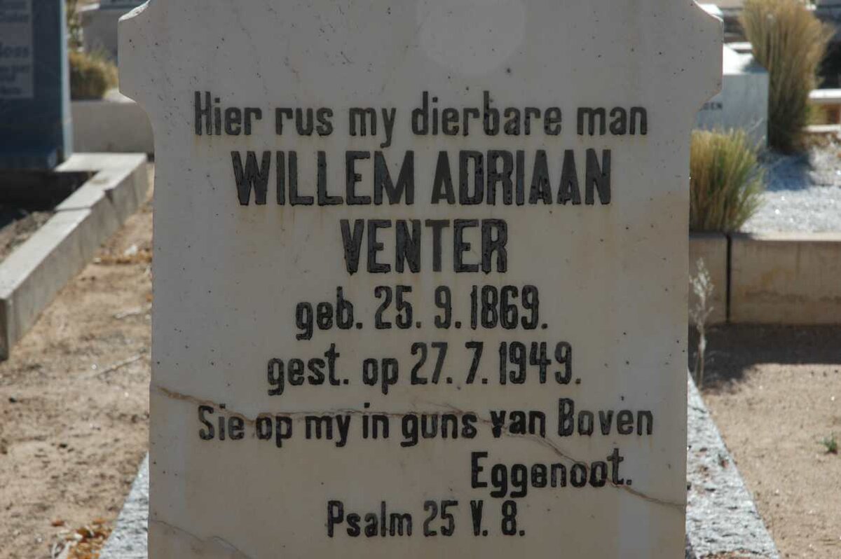 VENTER Willem Adriaan 1869-1949