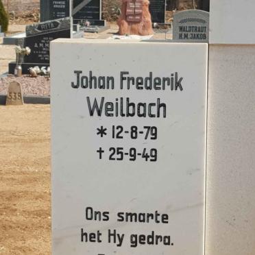 WEILBACH Johan Frederik 1879-1949 &amp; Maria Elizabeth DE WET 1880-1956