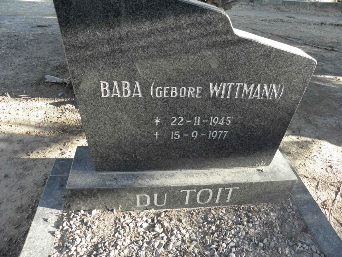 TOIT Baba, du nee WITTMANN 1945-1977