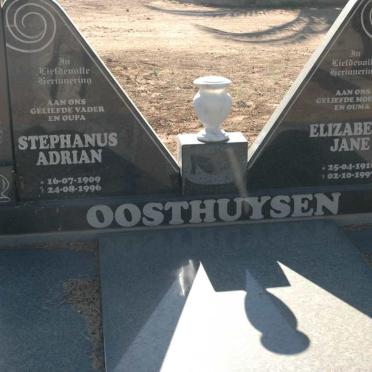 OOSTHUYSEN Stephanus Adrian 1909-1996 &amp; Elizabeth Jane 1916-1997