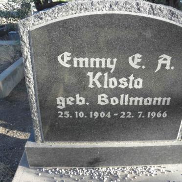 KLOSTA Emmy E.A. nee BOLLMANN 1904-1966