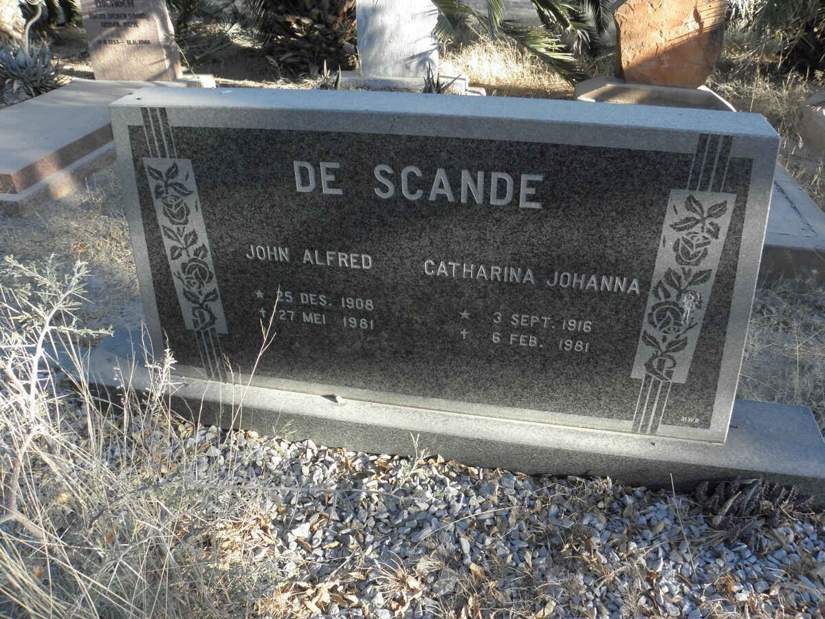 SCANDE John Alfred, de 1908-1981 &amp; Catharina Johanna 1916-1981