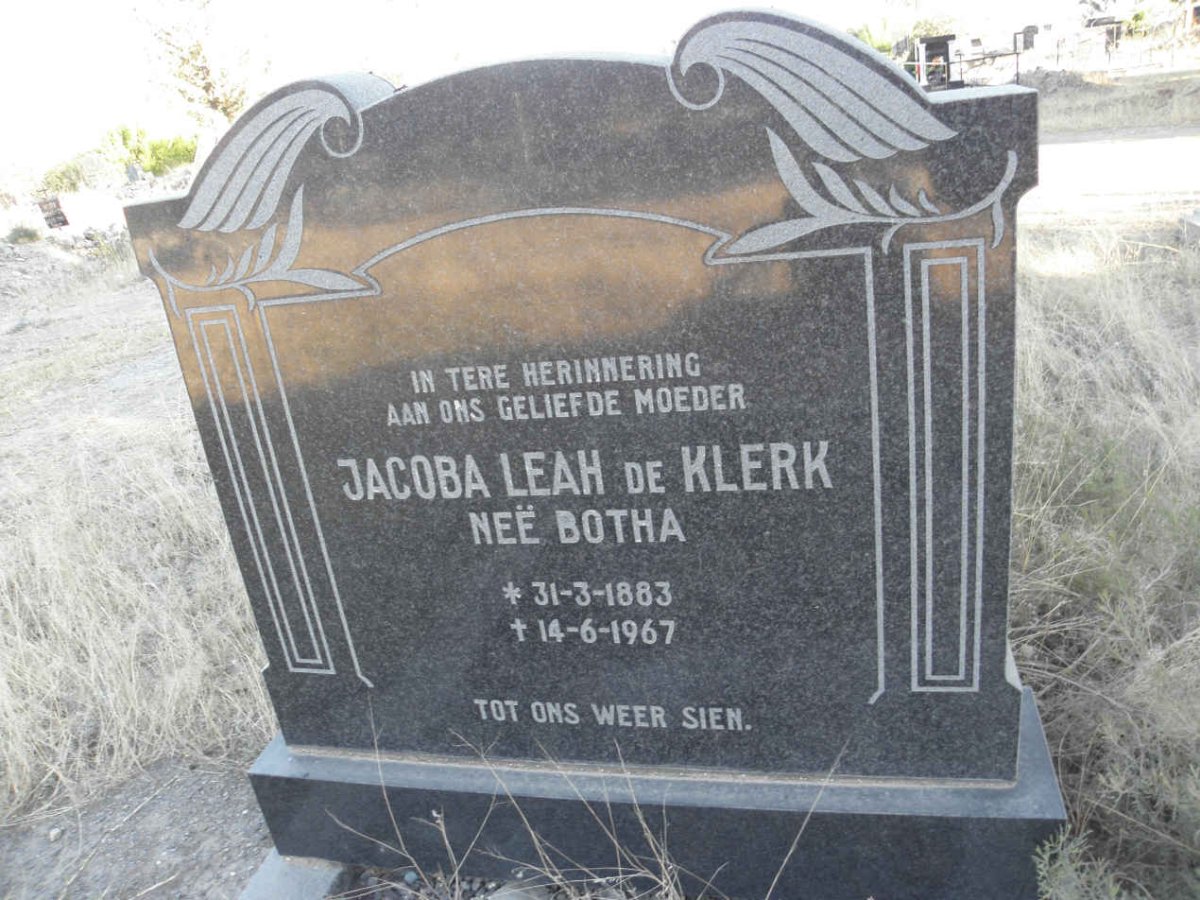 KLERK Jacoba Leah, de nee BOTHA 1883-1967
