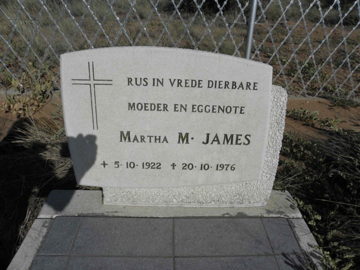 JAMES Martha M. 1922-1976