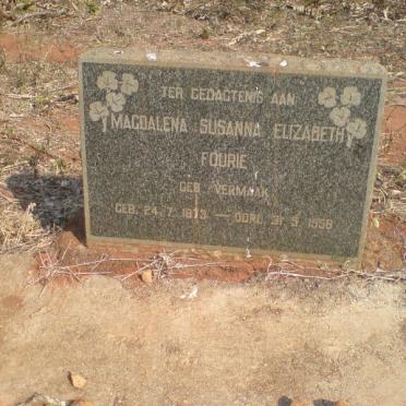 FOURIE Magdalena Susanna Elizabeth nee VERMAAK 1873-1958