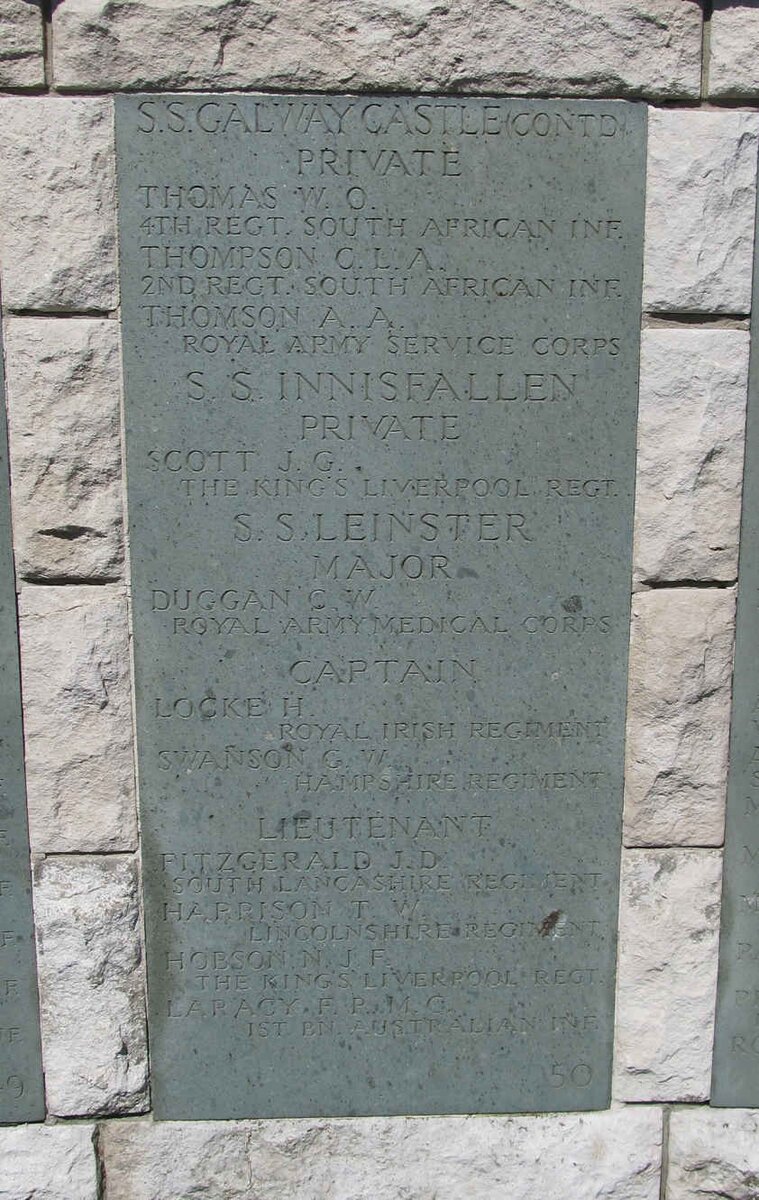 S.S. Galway Castle  South African casualties _3